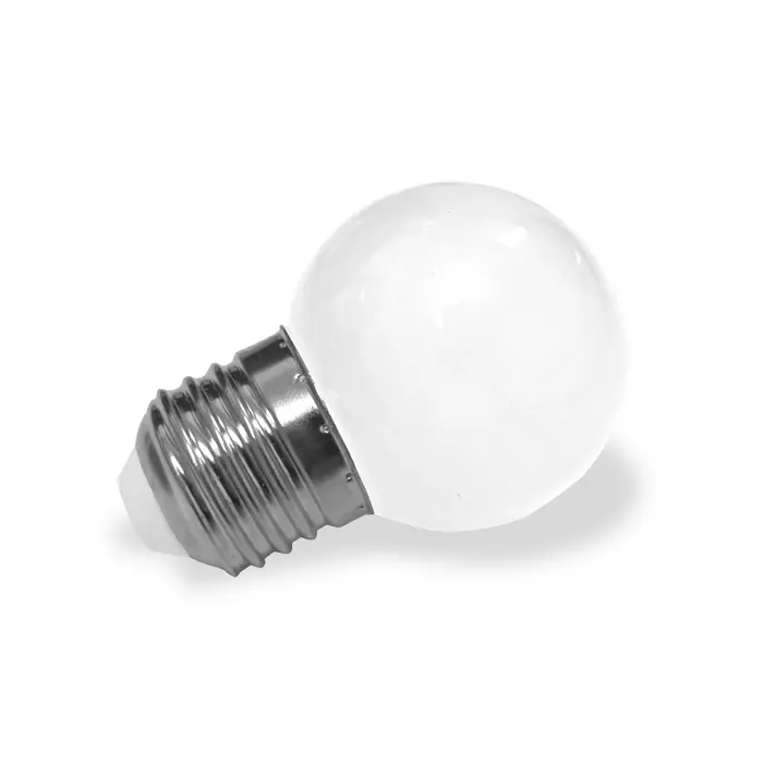 LED kogellamp - 1W - warm wit - witte kap - E27 2700K - Dimbaar