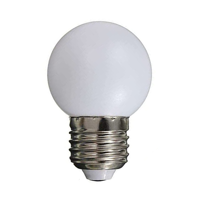 LED kogellamp - 1W - warm wit - witte kap - E27 2700K - Dimbaar