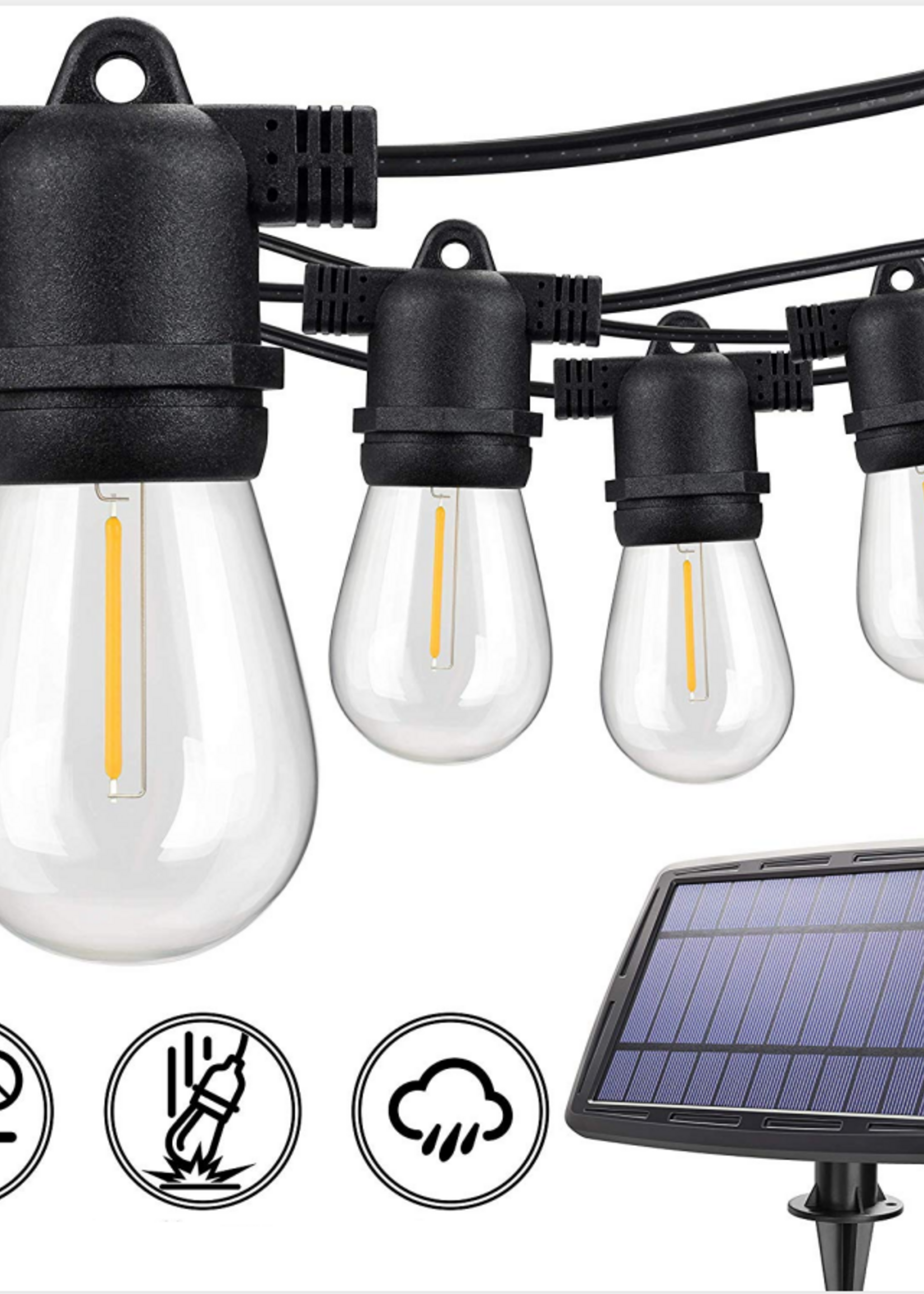 Amlux Solar lichtslinger 15 meter met 15 led lampen - 3W