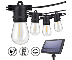 Amlux Solar lichtslinger 15 meter met 15 led lampen - 3W