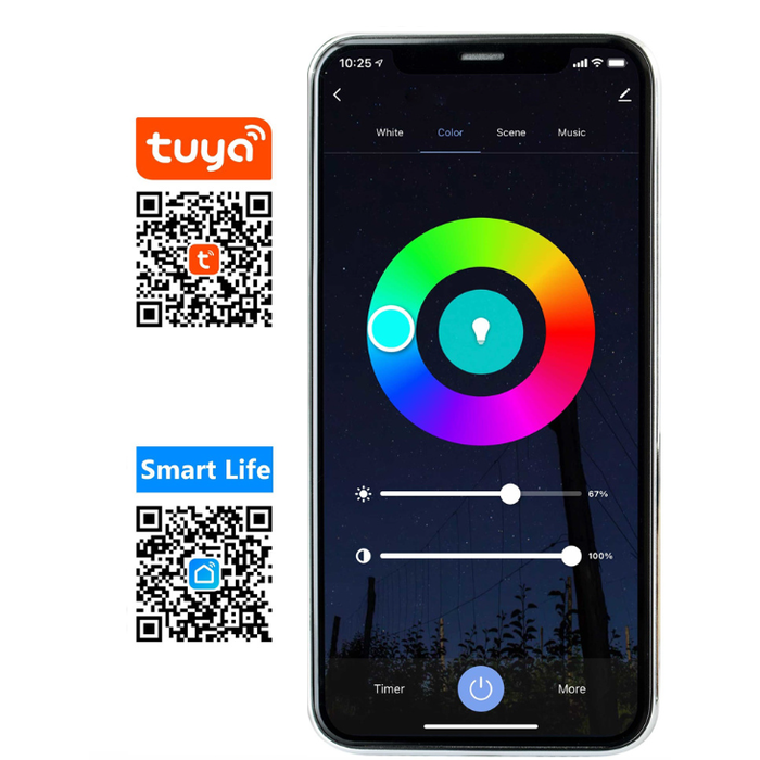 Amlux Smart decoratieve lichtslinger 8,5 Meter met 12 LED lampen - WIFI APP