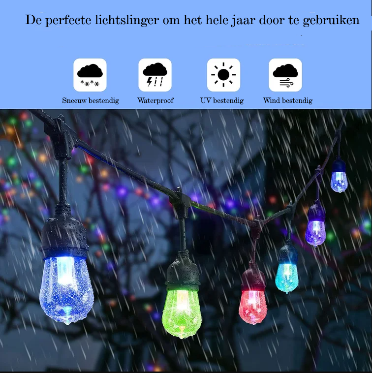 Amlux Smart decoratieve lichtslinger 15 Meter met 15 LED lampen - afstandsbediening