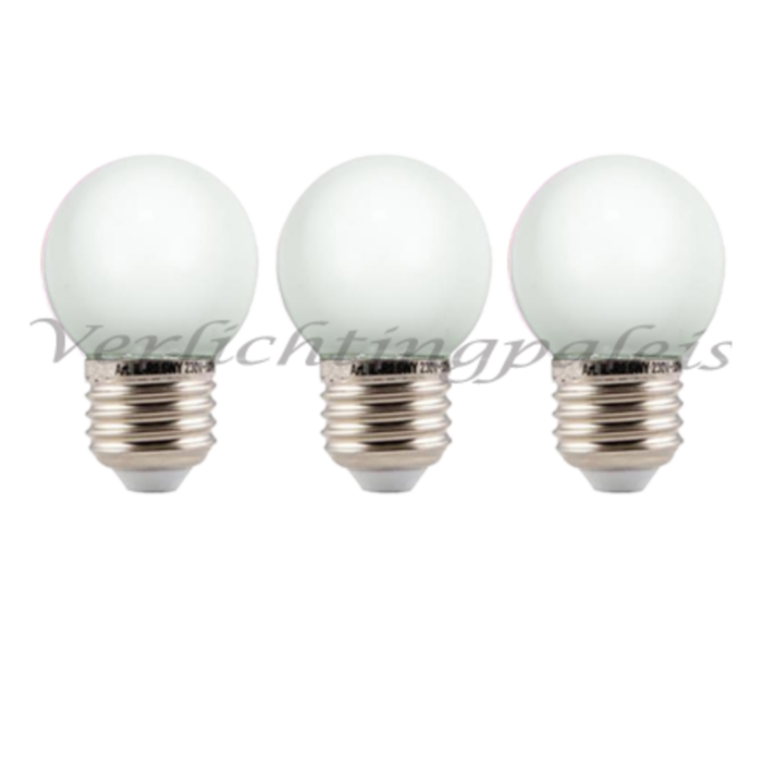 Amlux LED kogellamp - 1W - Witte kap - E27 2200K