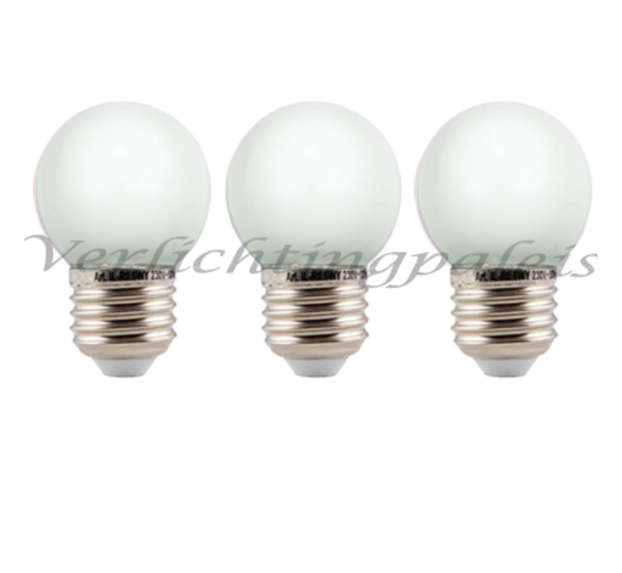 Amlux LED kogellamp - 1W - Witte kap - E27 2200K