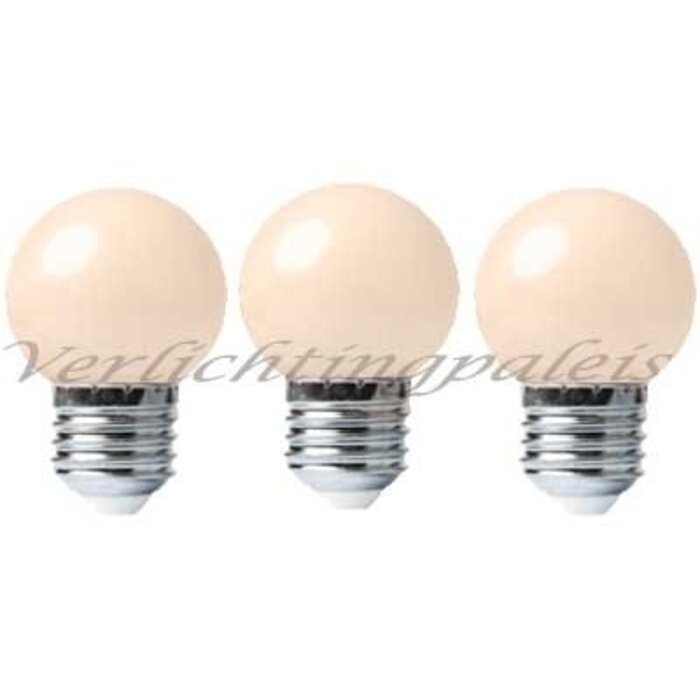 Amlux LED kogellamp - 1W - Witte kap - E27 2200K