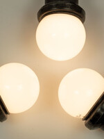 Amlux 5 meter prikkabel met 10 warm witte LED lampen - matte kap