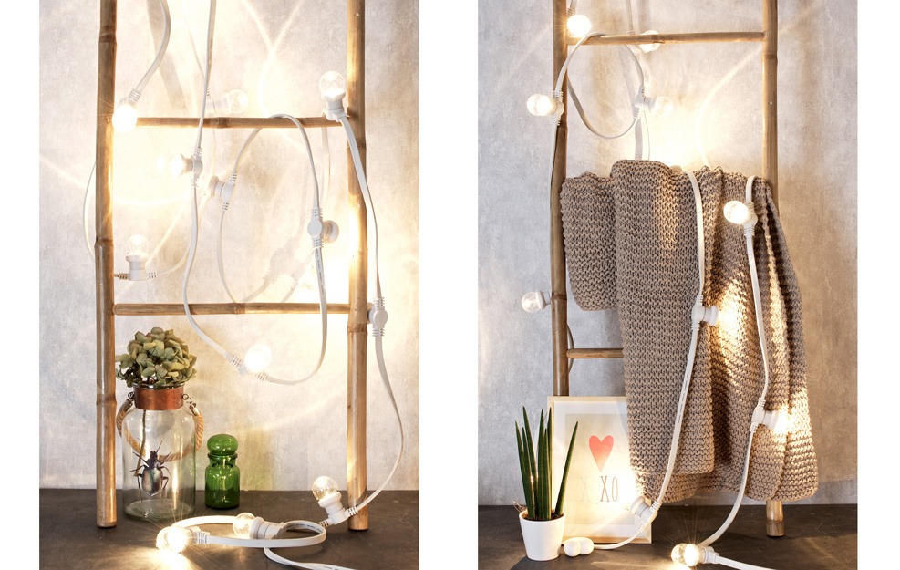 Witte prikkabel 10 meter met 20 witte LED lampen