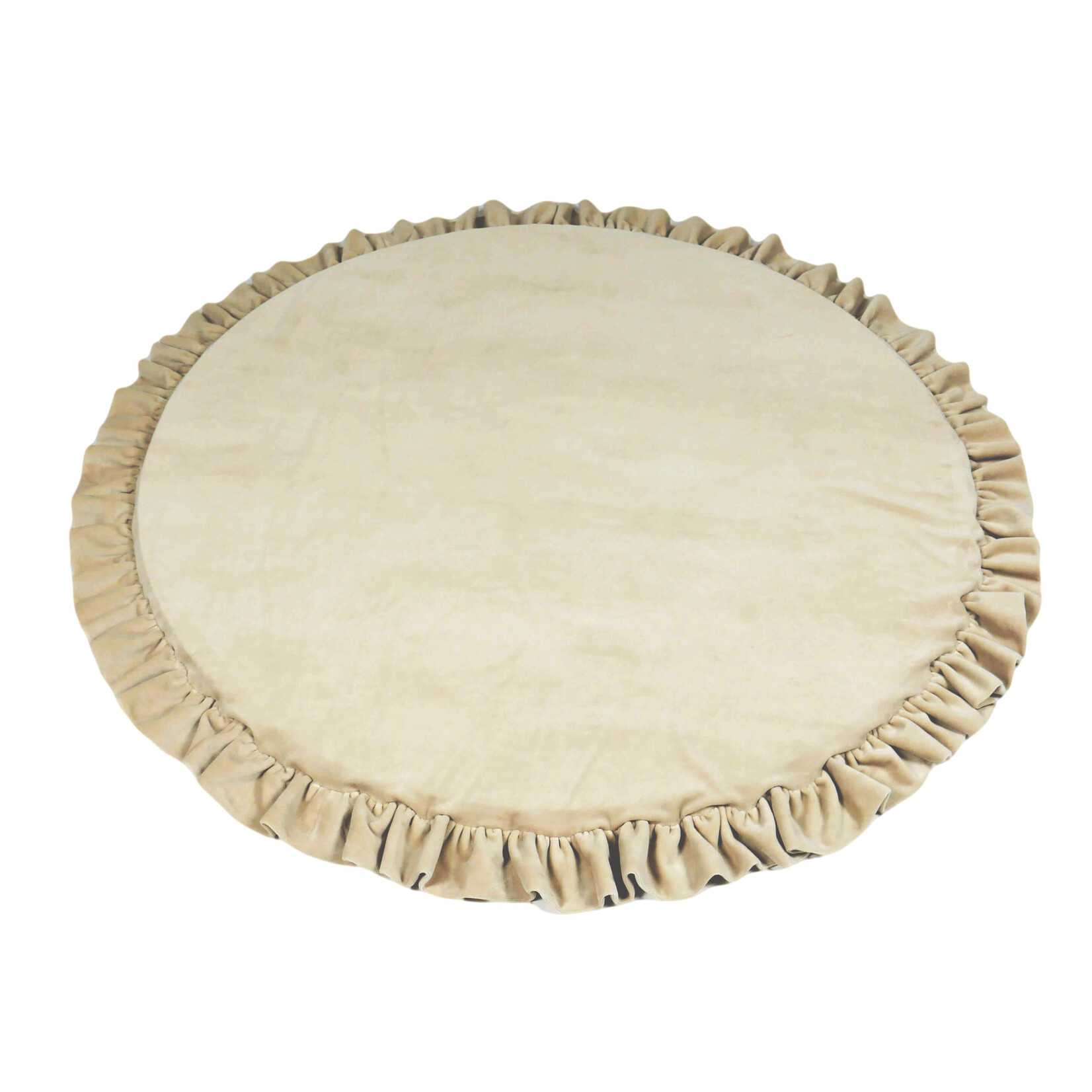 moje. Speelmat met ruches Rond 100cm SOFT VELVET Beige