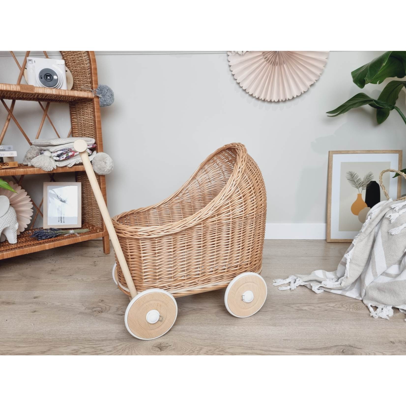 Wiklibox Poppenwagen/loopwagen Naturel