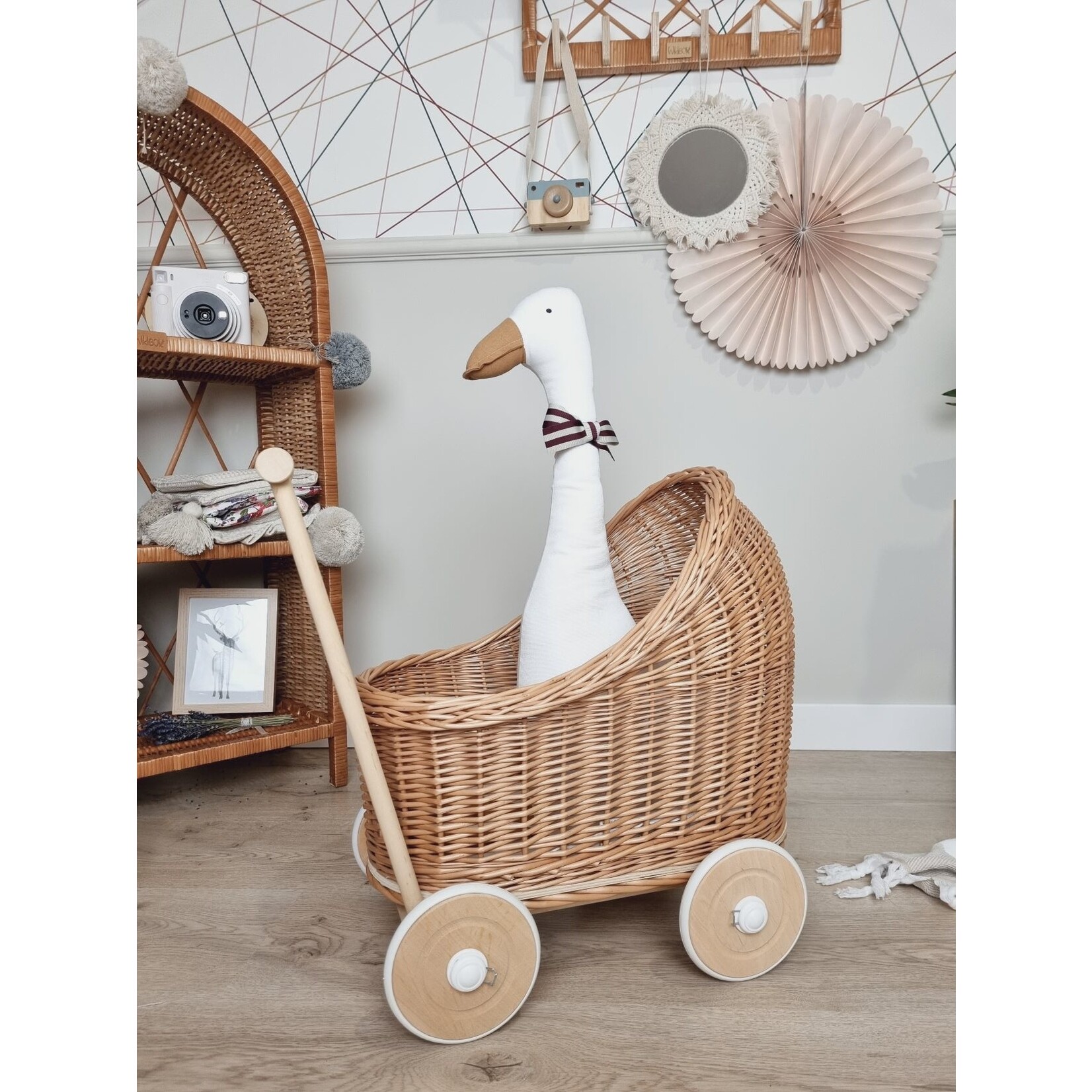 Wiklibox Poppenwagen/loopwagen Naturel