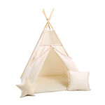 Sowka TIPI tent Beige Boho met pompons