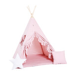 Sowka TIPI tent Pink met volants en accessoires