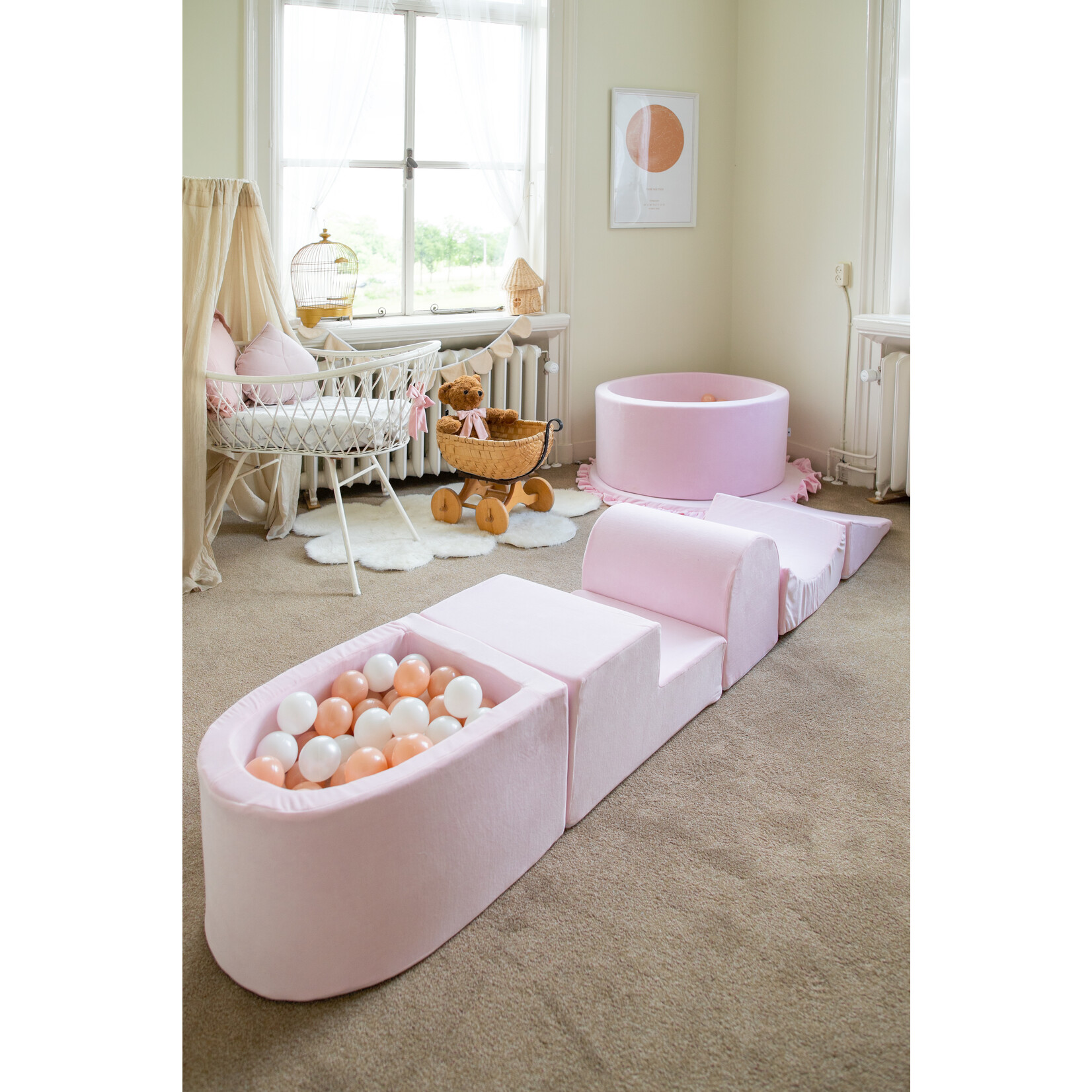 moje. Klimparcour Soft Velvet Light Pink - foam speelset