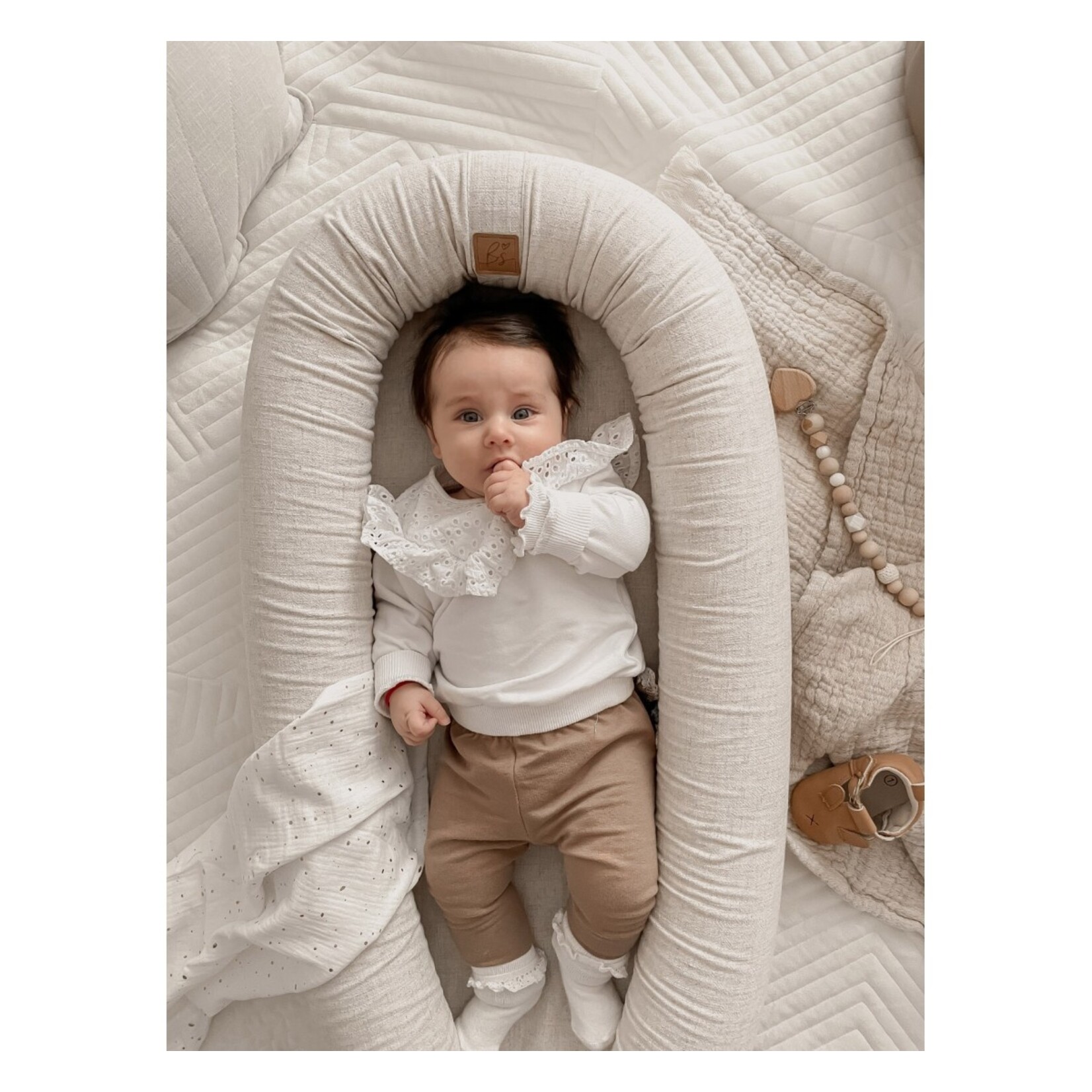 Babynestje Linnen Dark Beige