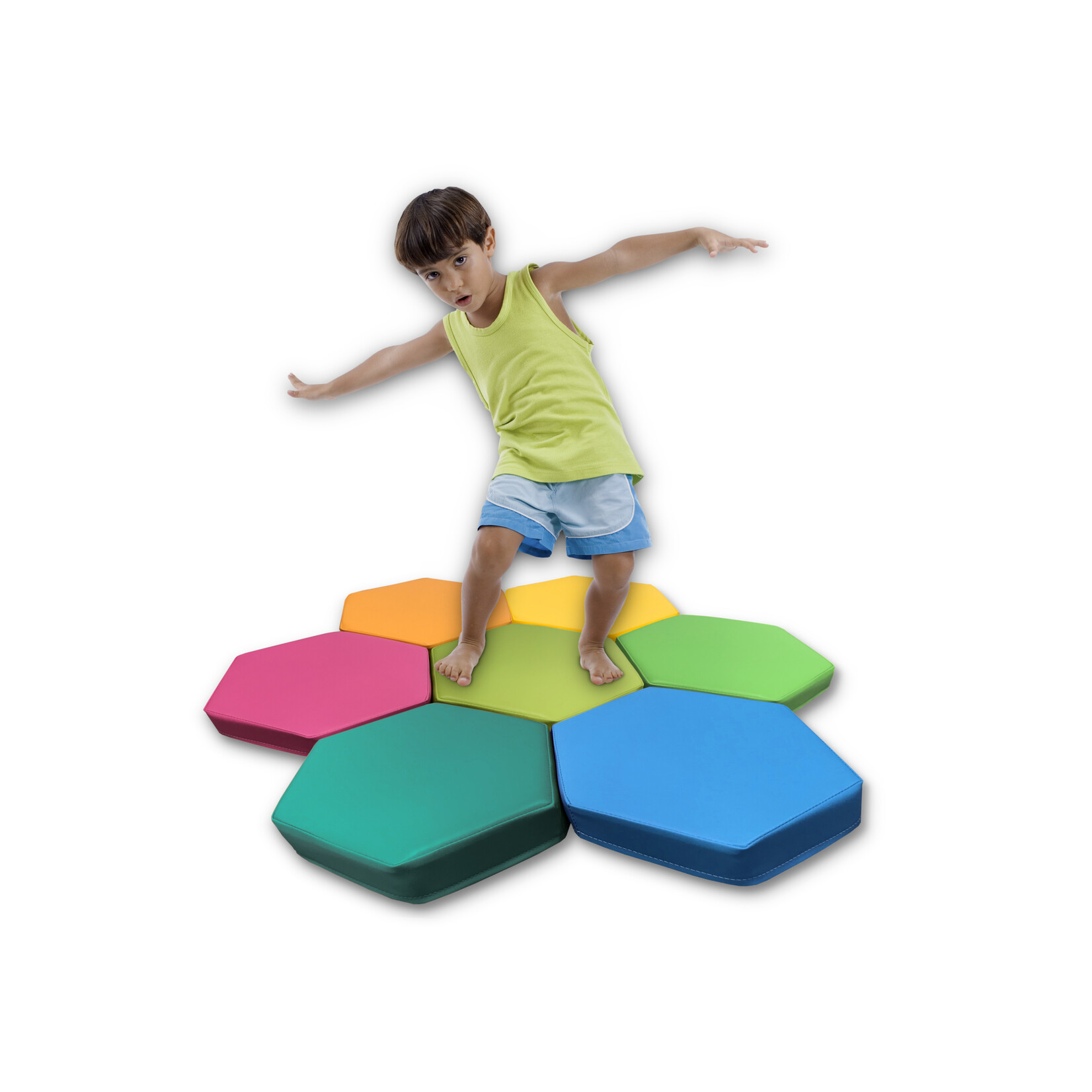 Foam Stenen-set Regenboog- Hexagon