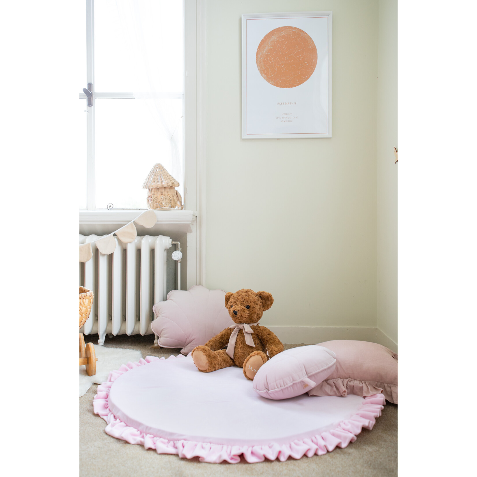 moje. Speelmat met ruches Soft Light Pink