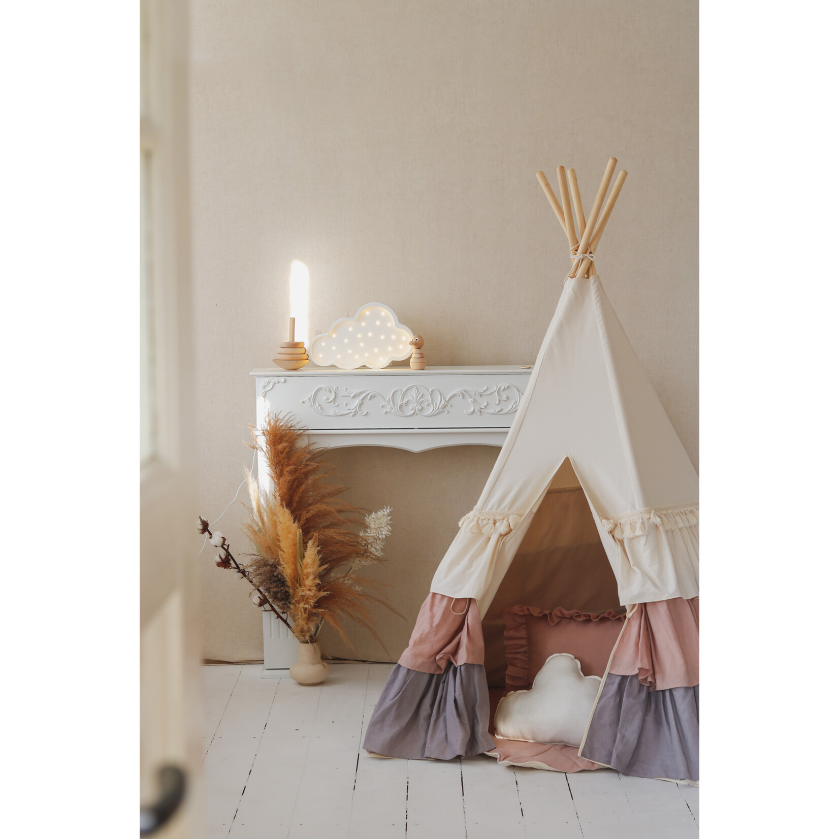 MOI MILI Tent with Frills - Powder Frills
