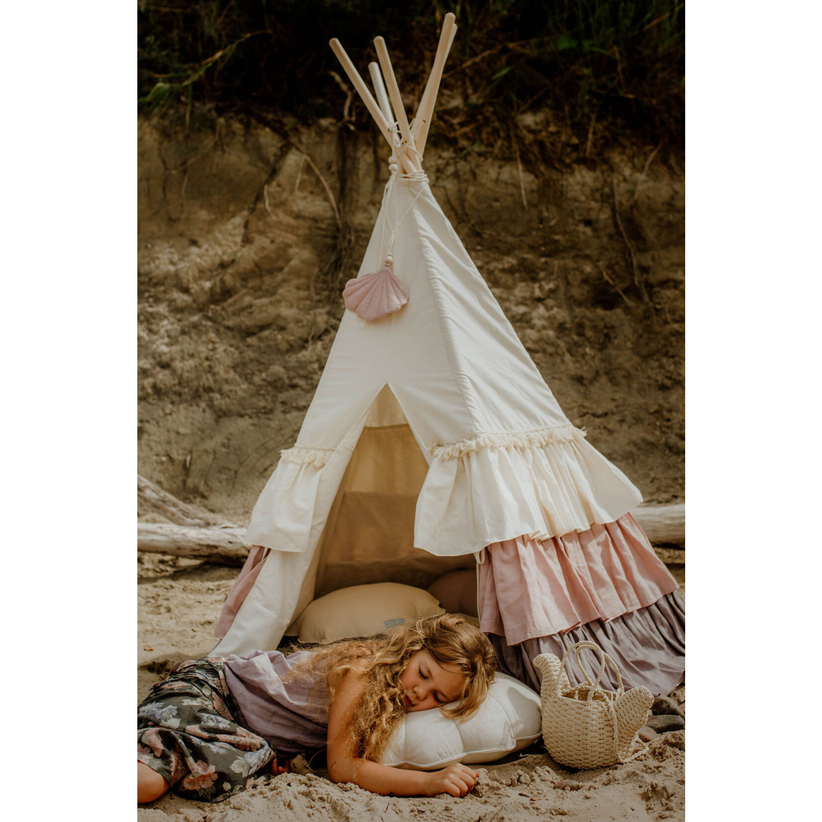 MOI MILI Tent with Frills - Powder Frills