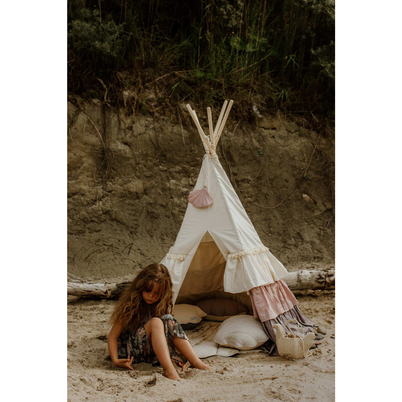 MOI MILI Tent with Frills - Powder Frills