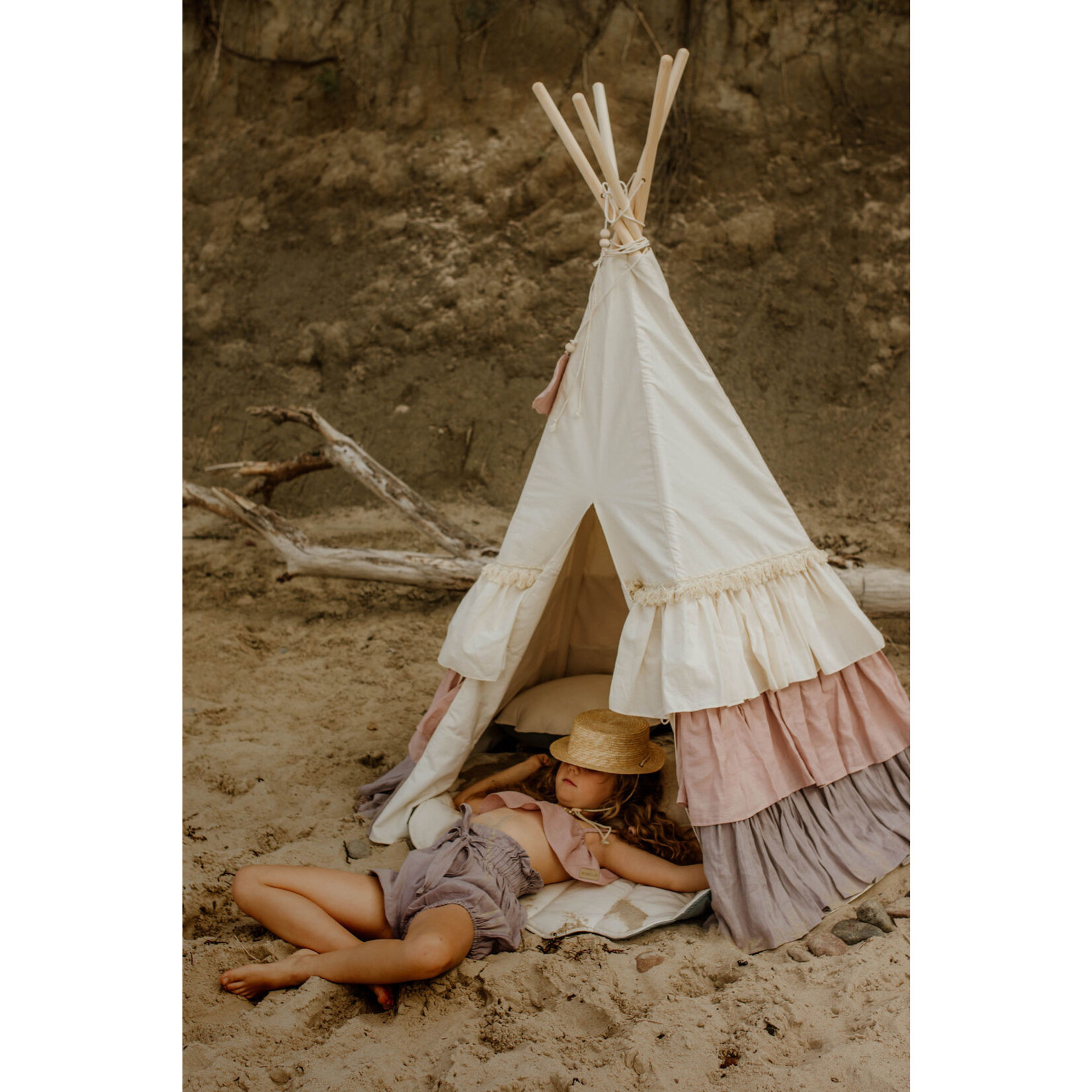 MOI MILI Tent with Frills - Powder Frills
