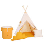 Sowka SET Tipi tent oker-beige met speelgoedmand