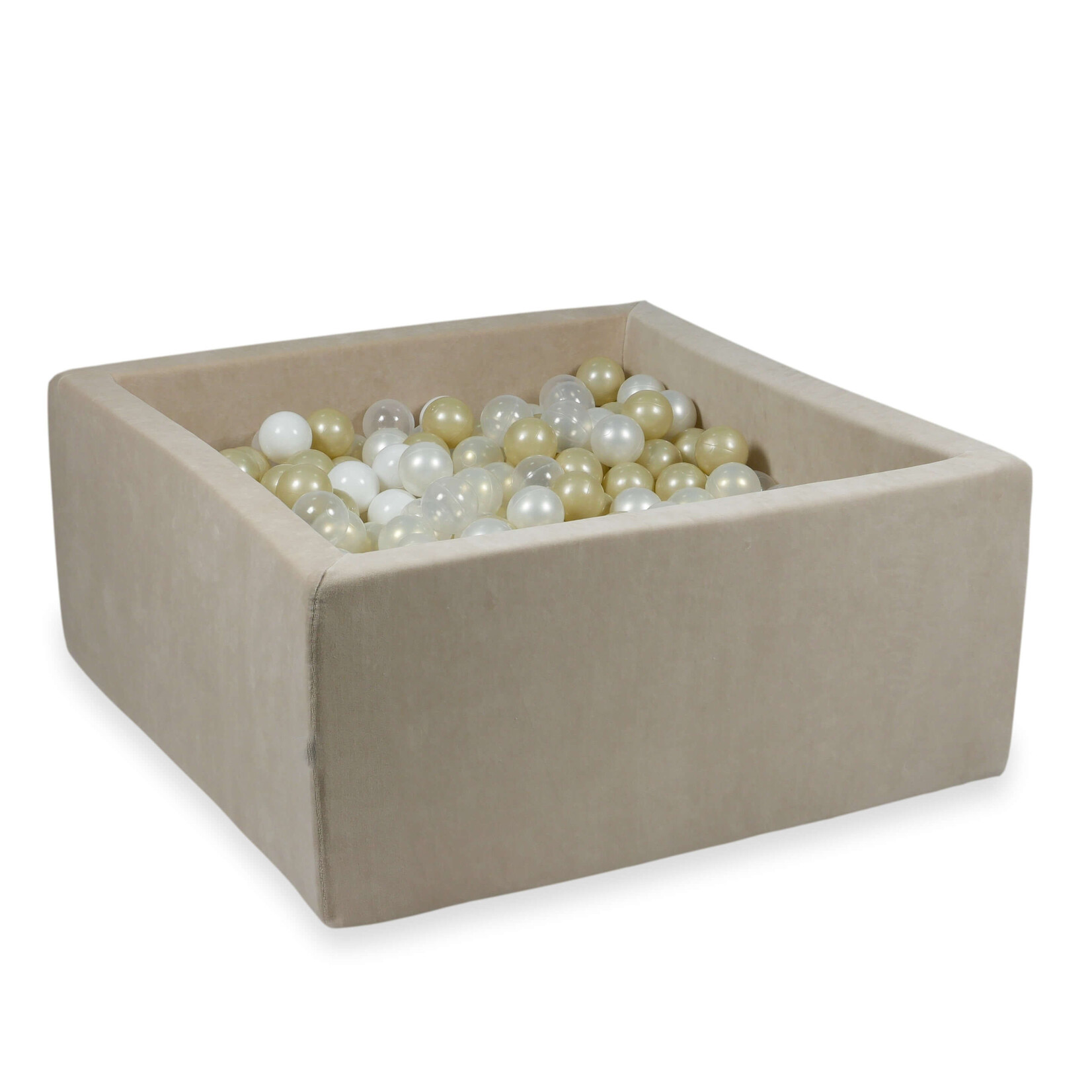 moje. Ballenbad 90x90cm Beige Soft Velvet  incl. ballen