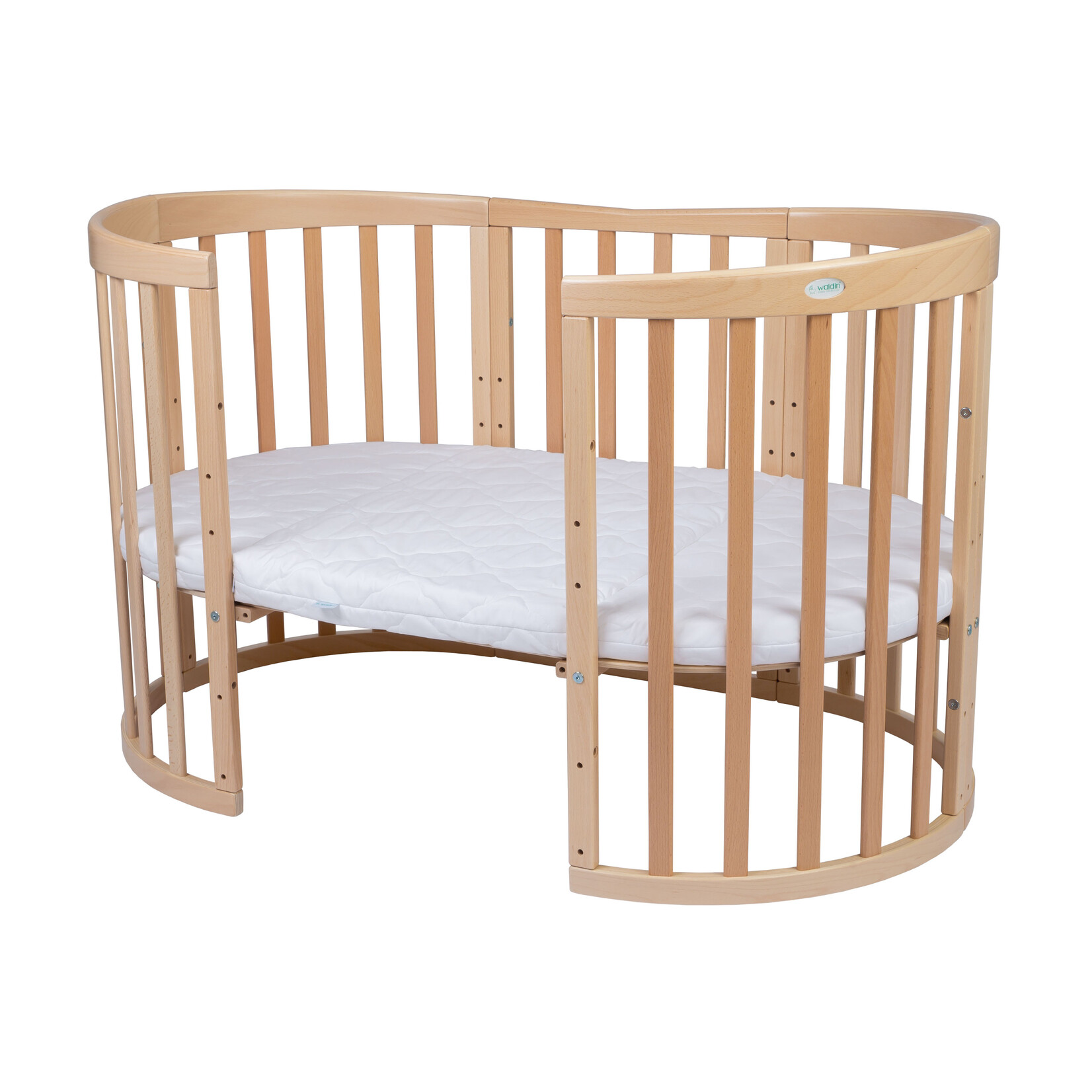 Waldin Multifunctioneel  OVAAL 7 in 1 Babybed / peuterbed incl. matras