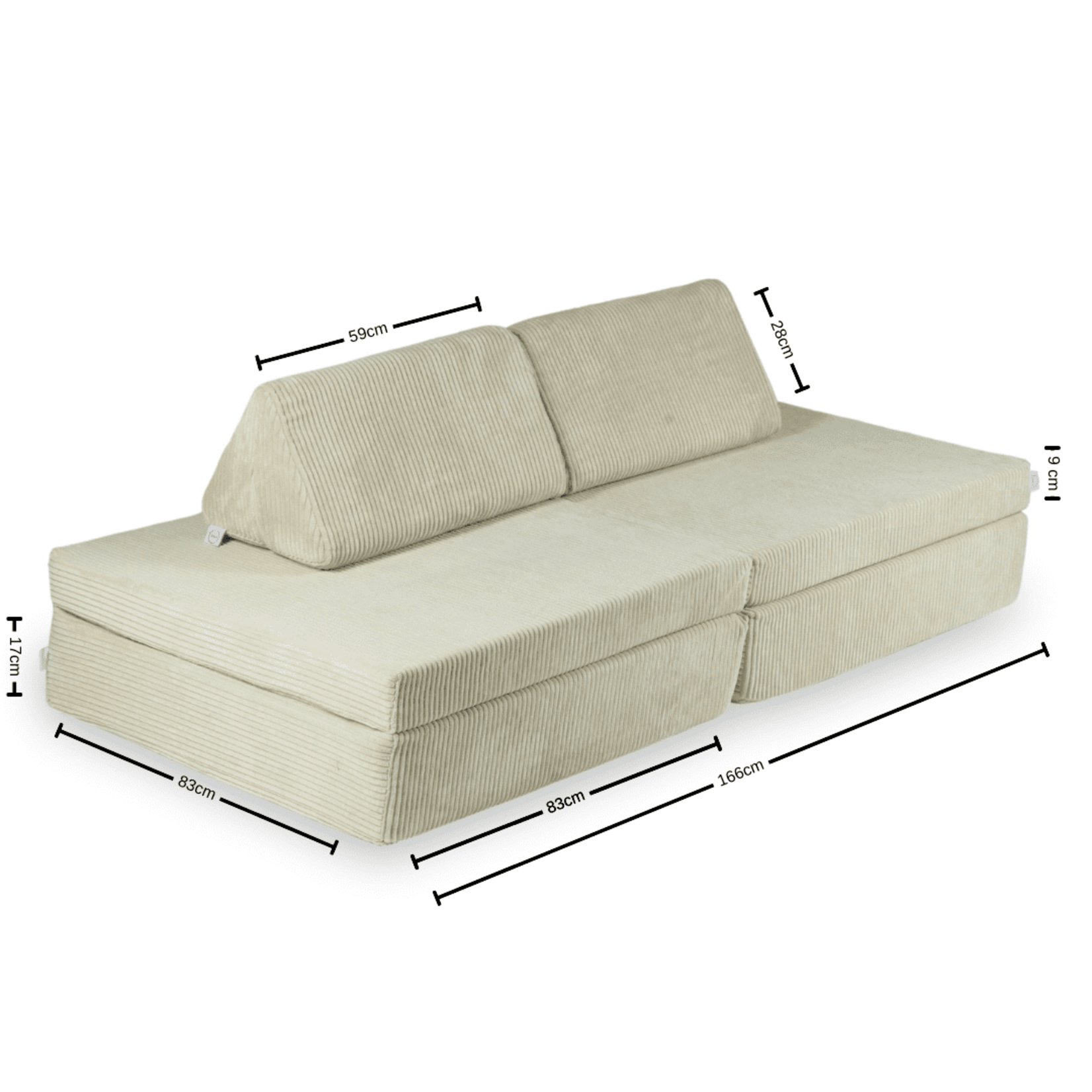 Modulaire bank - Speelsofa-  Corduroy Beige