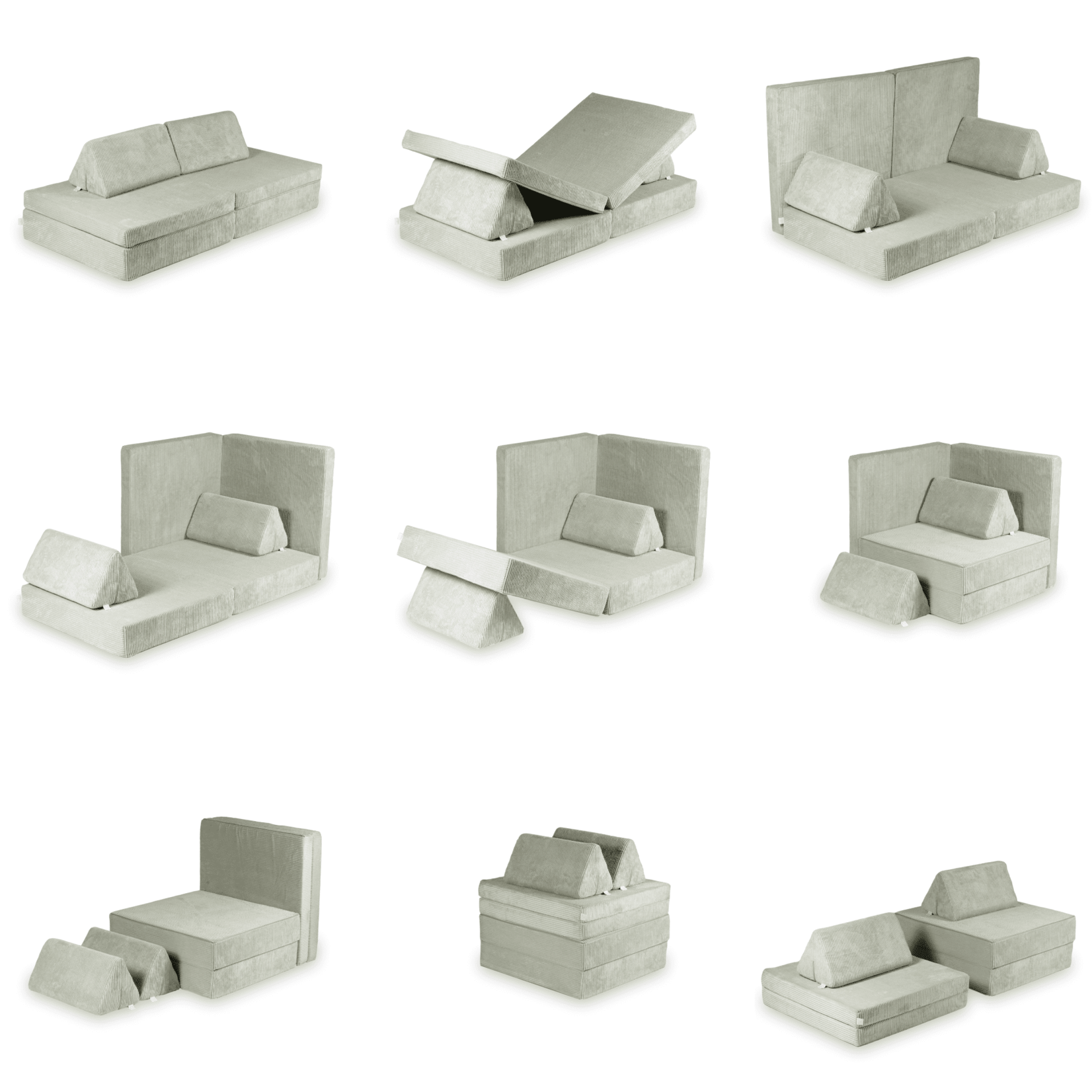 Modulaire bank - Speelsofa-  Corduroy Grey