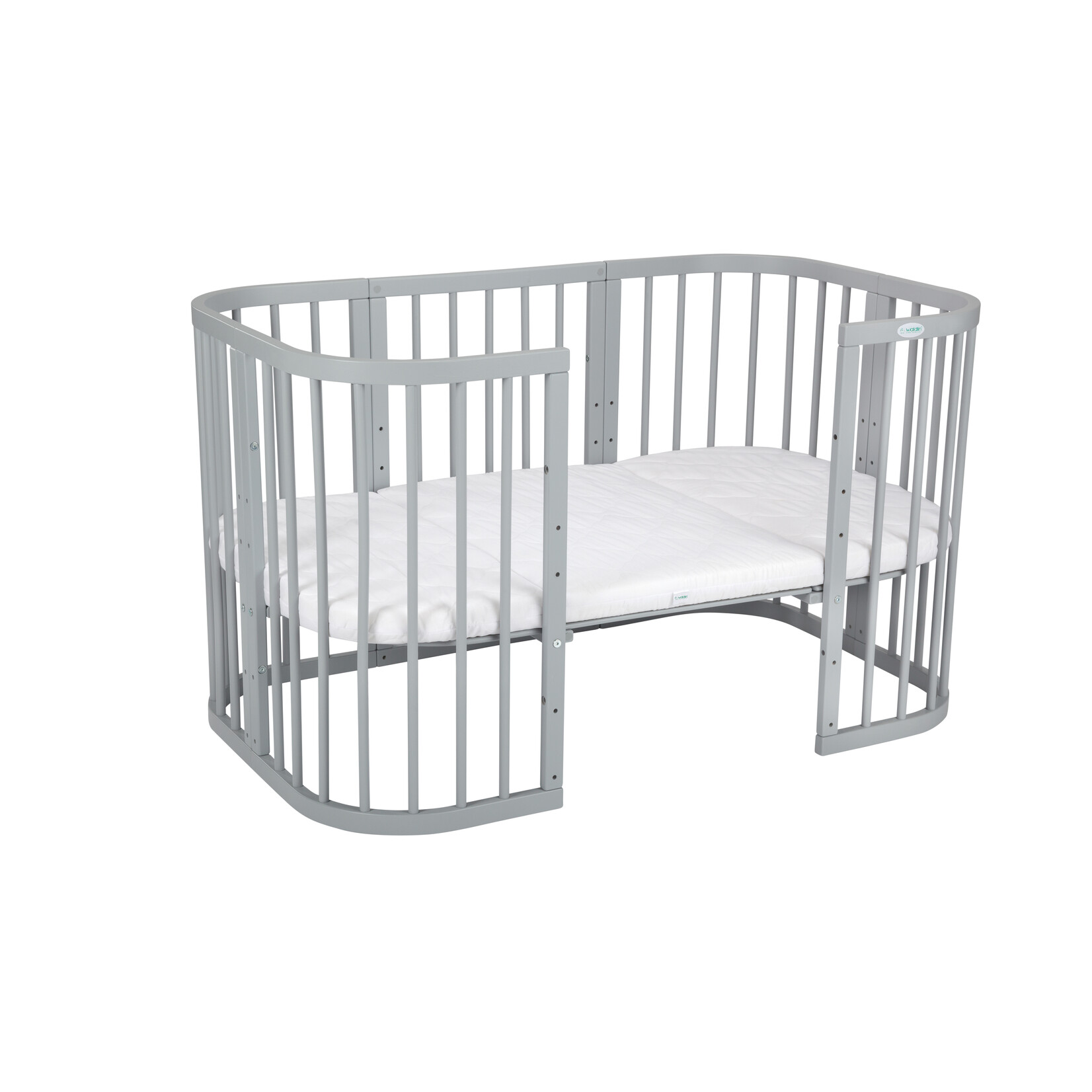 Waldin Multifunctioneel 7 in 1 Babybed / peuterbed Grijs incl. matras