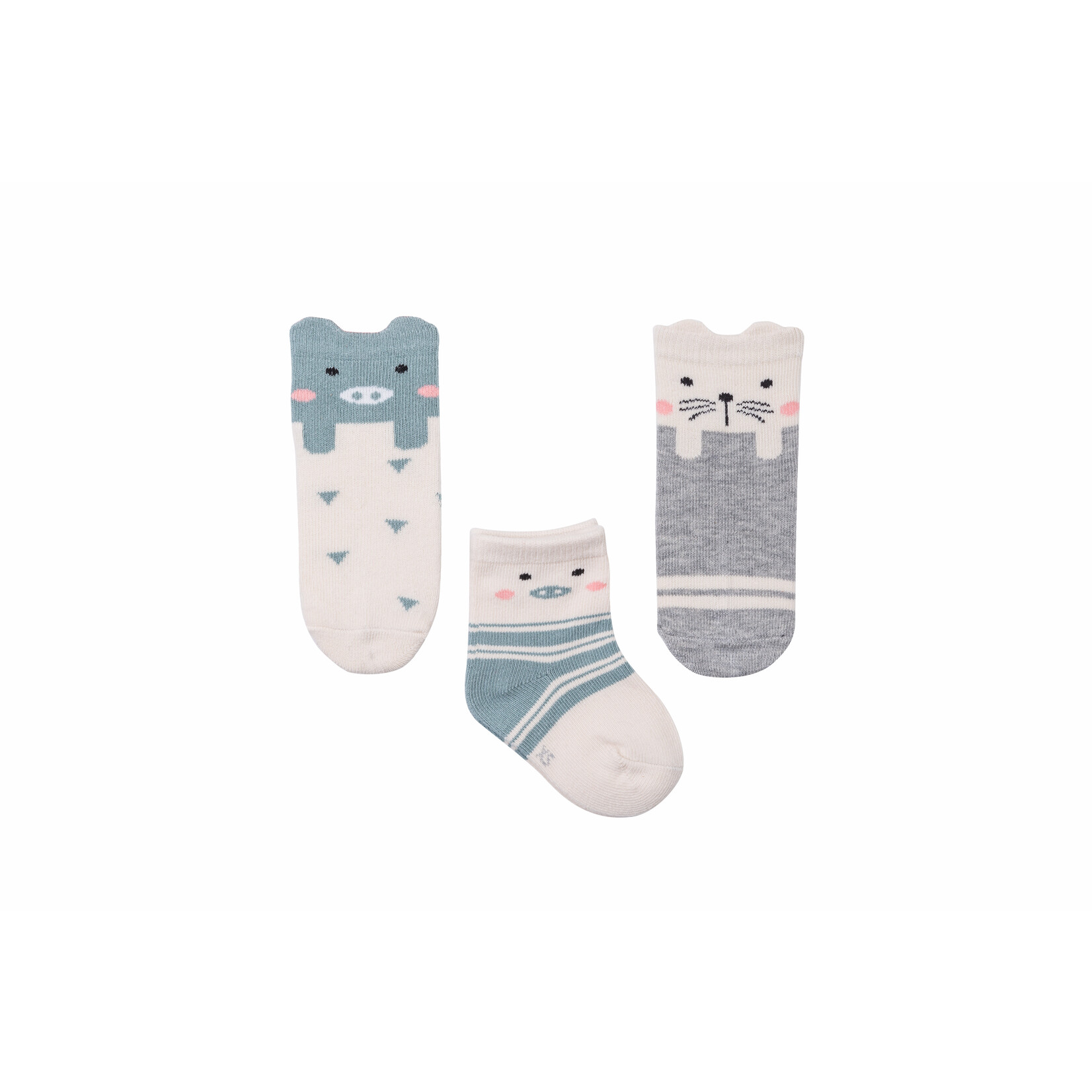 MAMA'S FEET Sokken Mint-grijs 3-pack (1-3 jaar)
