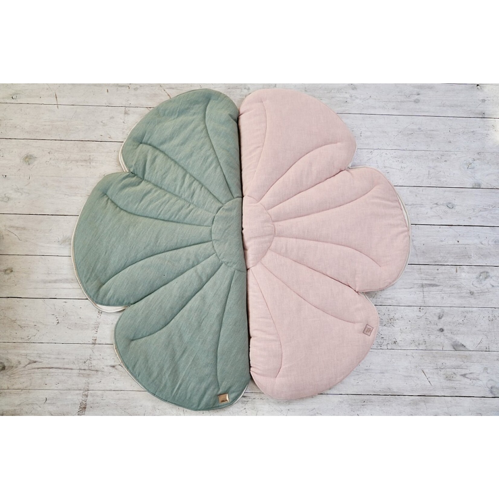 MOI MILI Linen bloom mat"Sage" - Dark green
