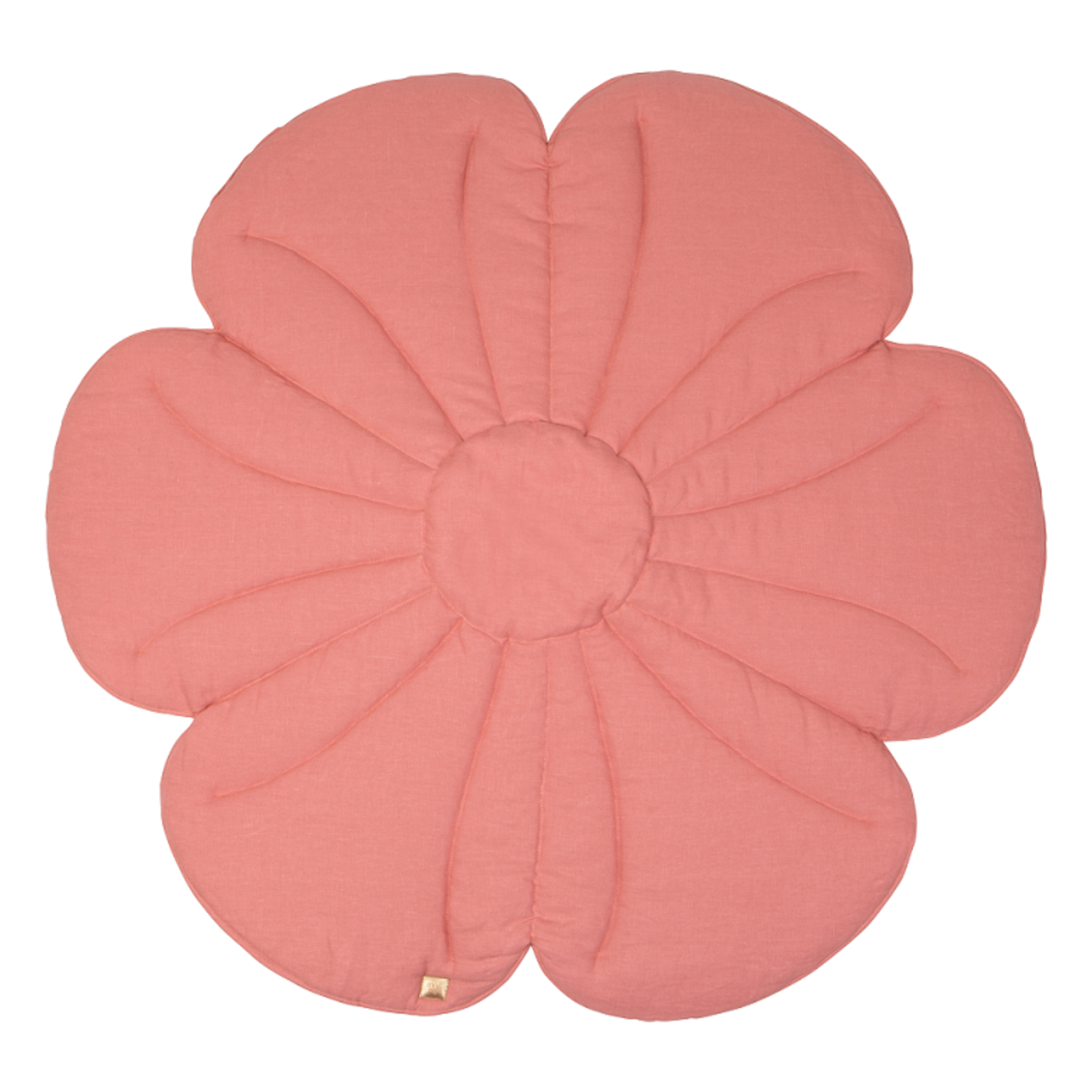 MOI MILI Linen bloom mat "Coral pink dahlia"