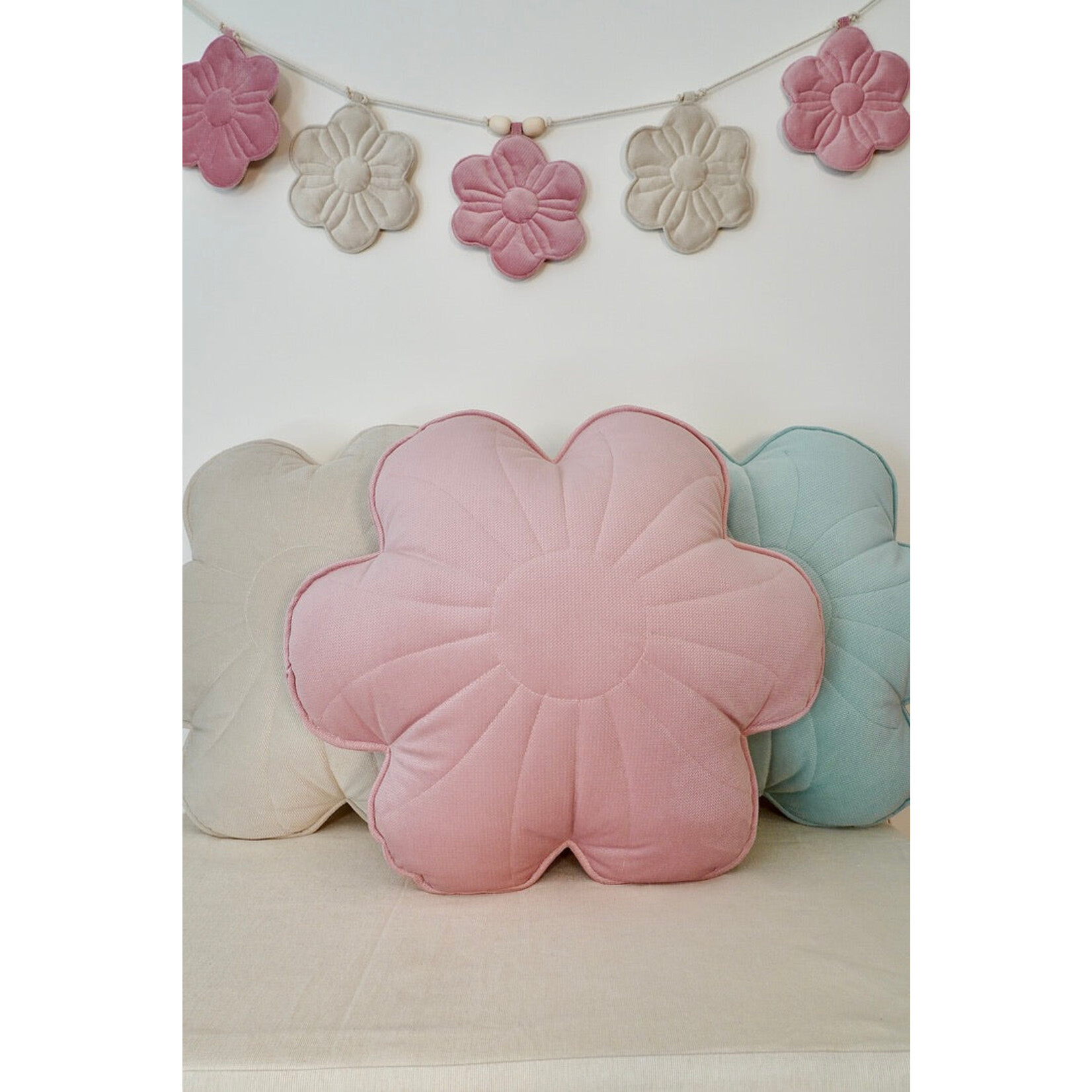 MOI MILI Velvet bloom cushion "Pink elderberry"
