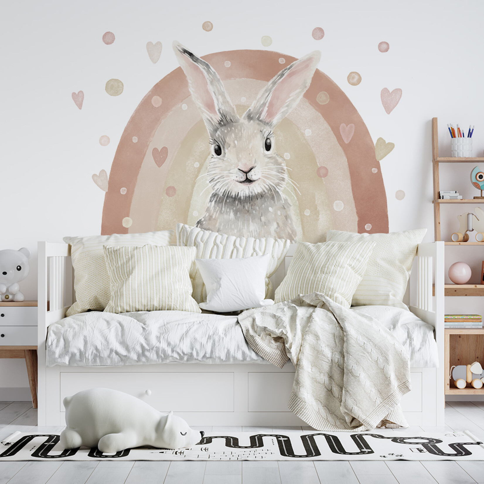 Pastelowe Love Muursticker - Bunny