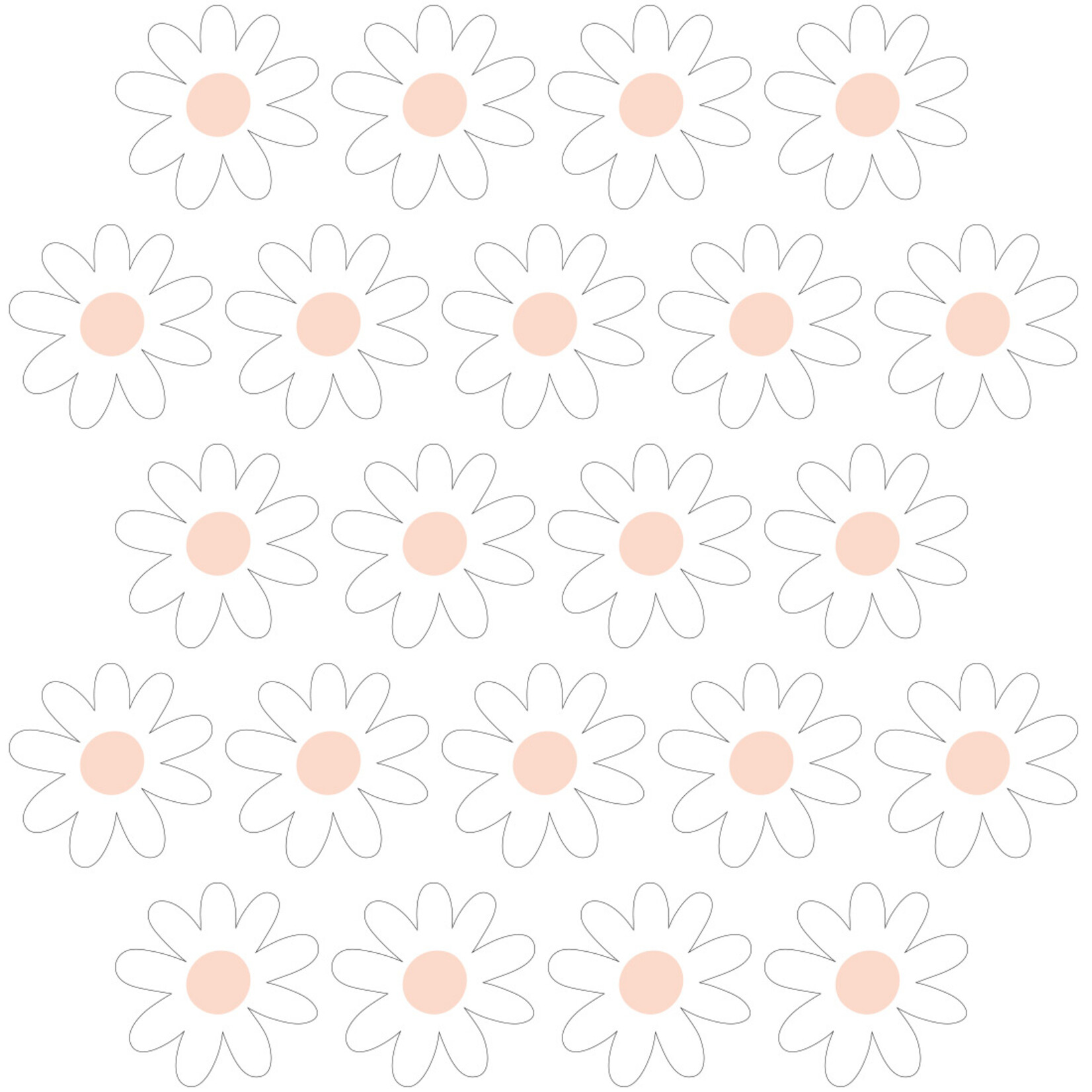 Pastelowe Love Muurstickers - Daisies VII - white