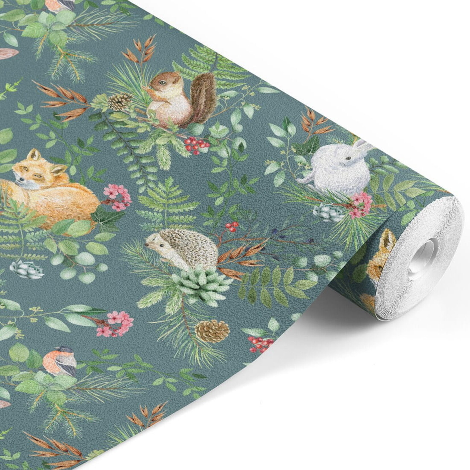 Pastelowe Love Behang - Woodland Green - 2,8 m