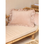 MOI MILI Zachte Velvet kussen met volant - Light Brown