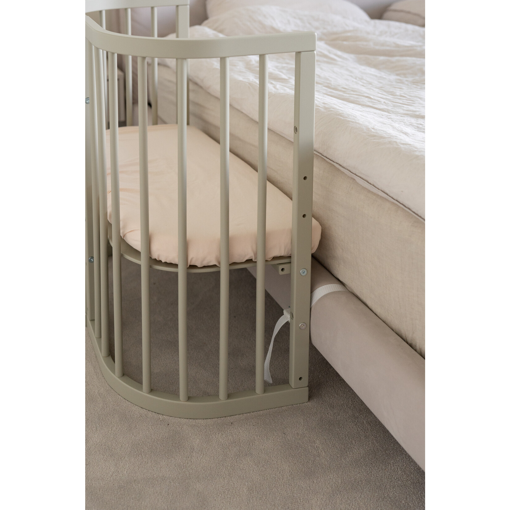 Waldin Multifunctioneel 7 in 1 Babybed / peuterbed Olive incl. matras