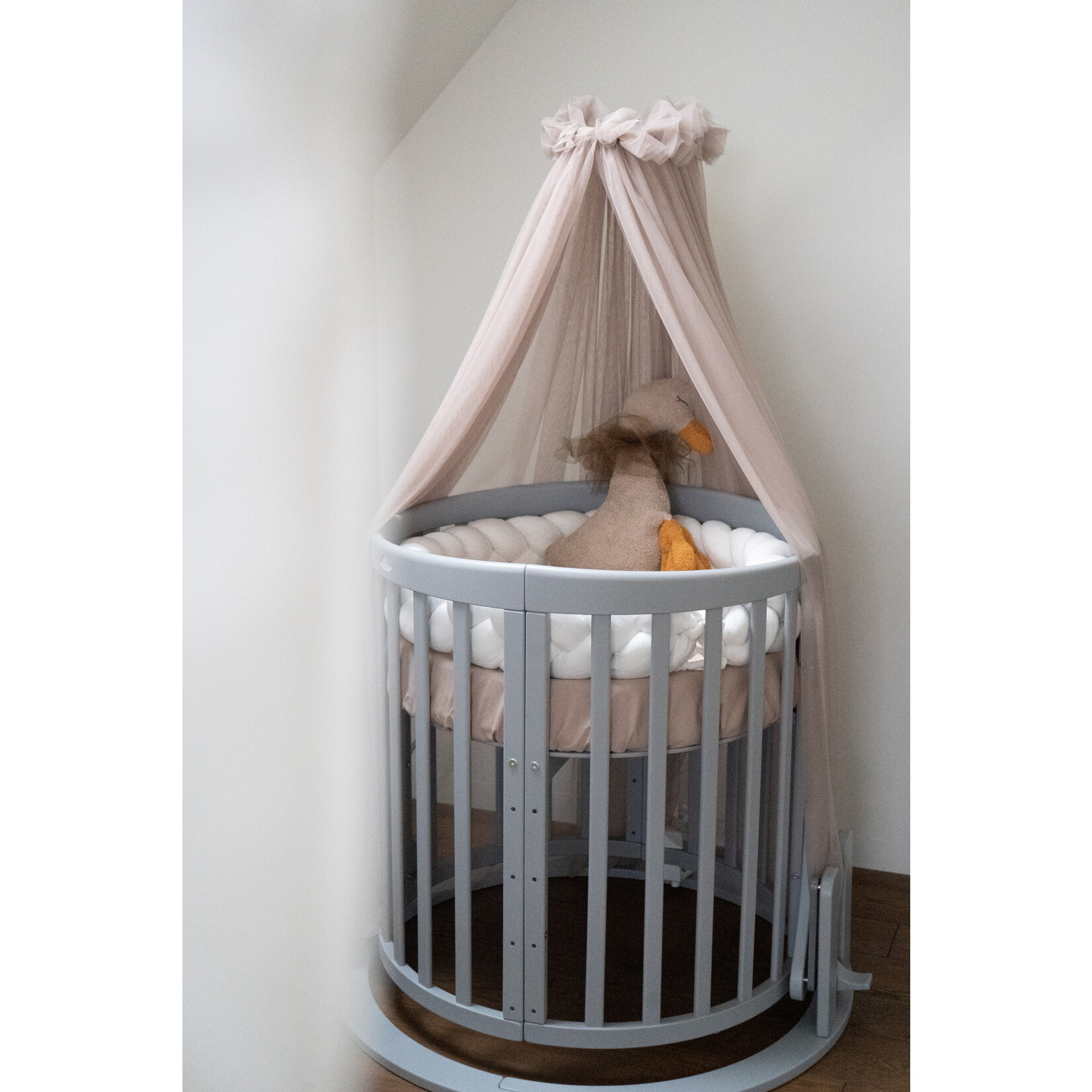 Waldin Multifunctioneel  OVAAL7 in 1 Babybed / peuterbed incl. matras - Grijs
