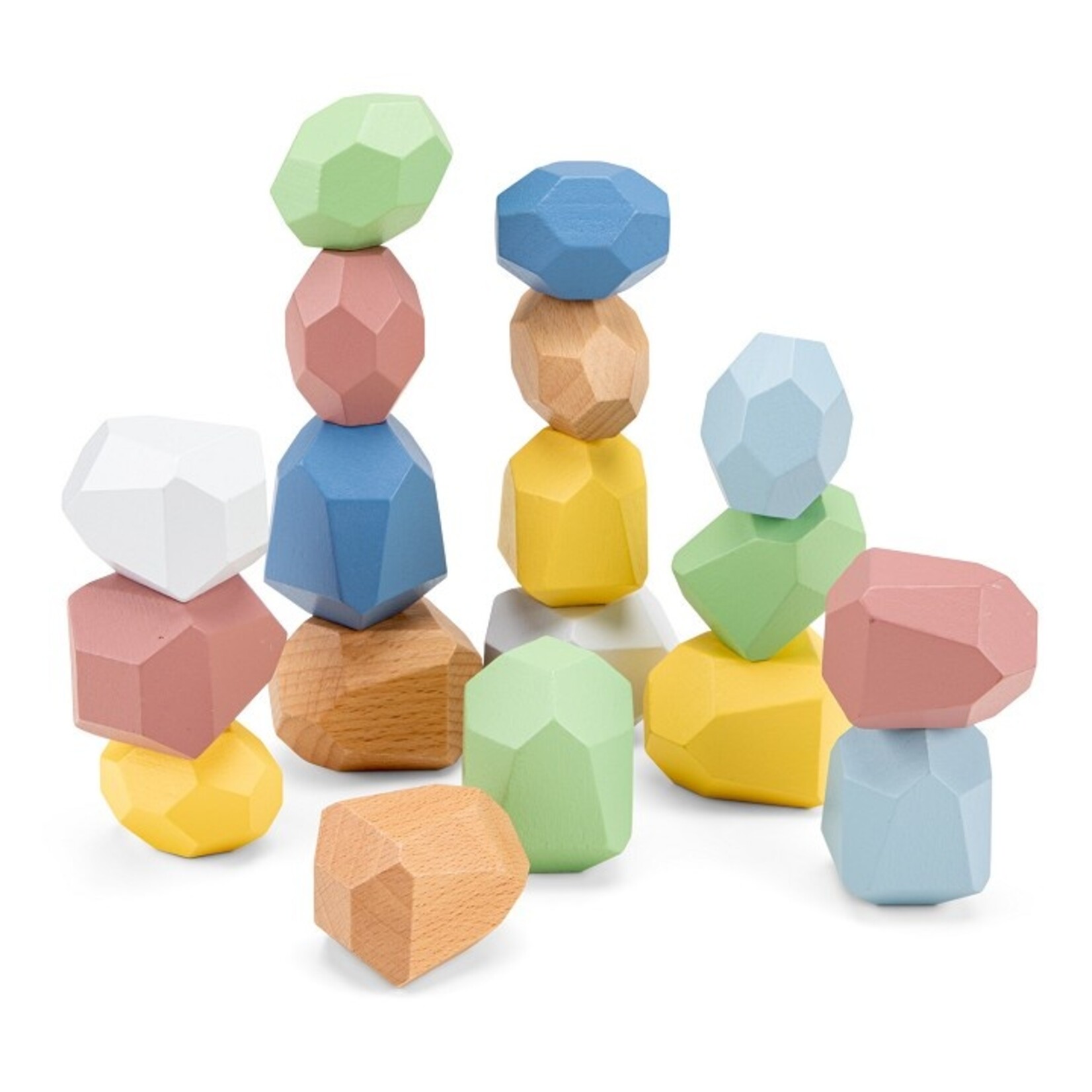 New Classic Toys Houten Balansblokken Stones - 18 delen