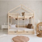 Luletto Stapelbedhuis met een lade- naturel 190x90cm