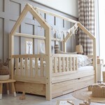 Luletto Houten Bedhuis Bianco - naturel 190x90cm met slaaplade