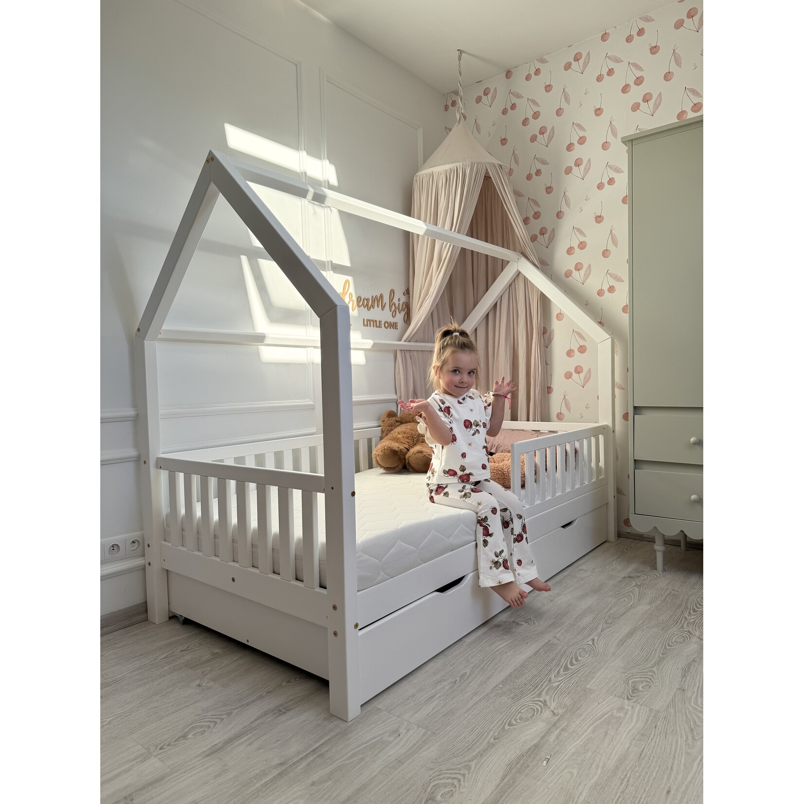 Luletto Houten Bedhuis Bianco - wit 190x90cm met slaaplade