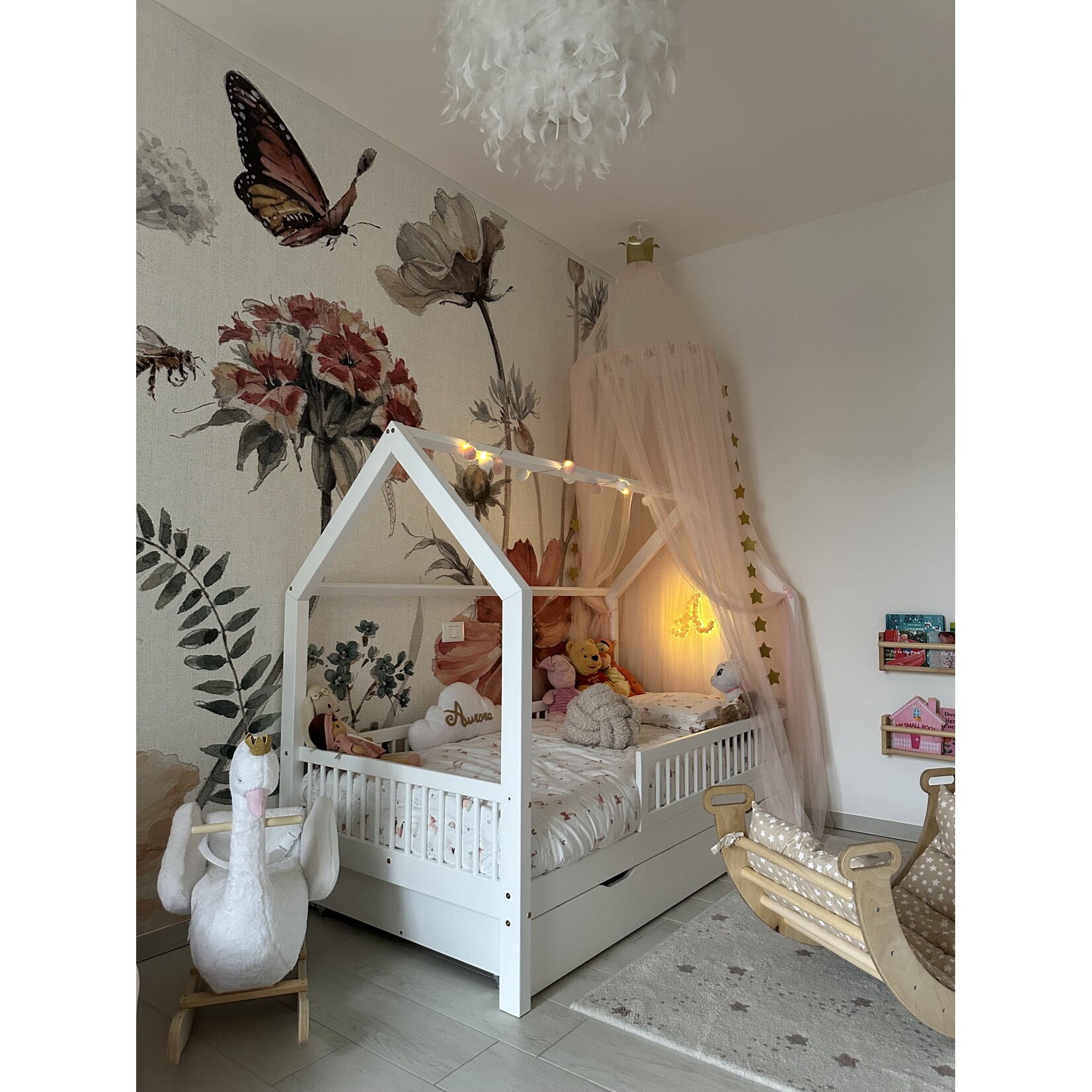 Luletto Houten Bedhuis Bianco - wit 190x90cm met slaaplade