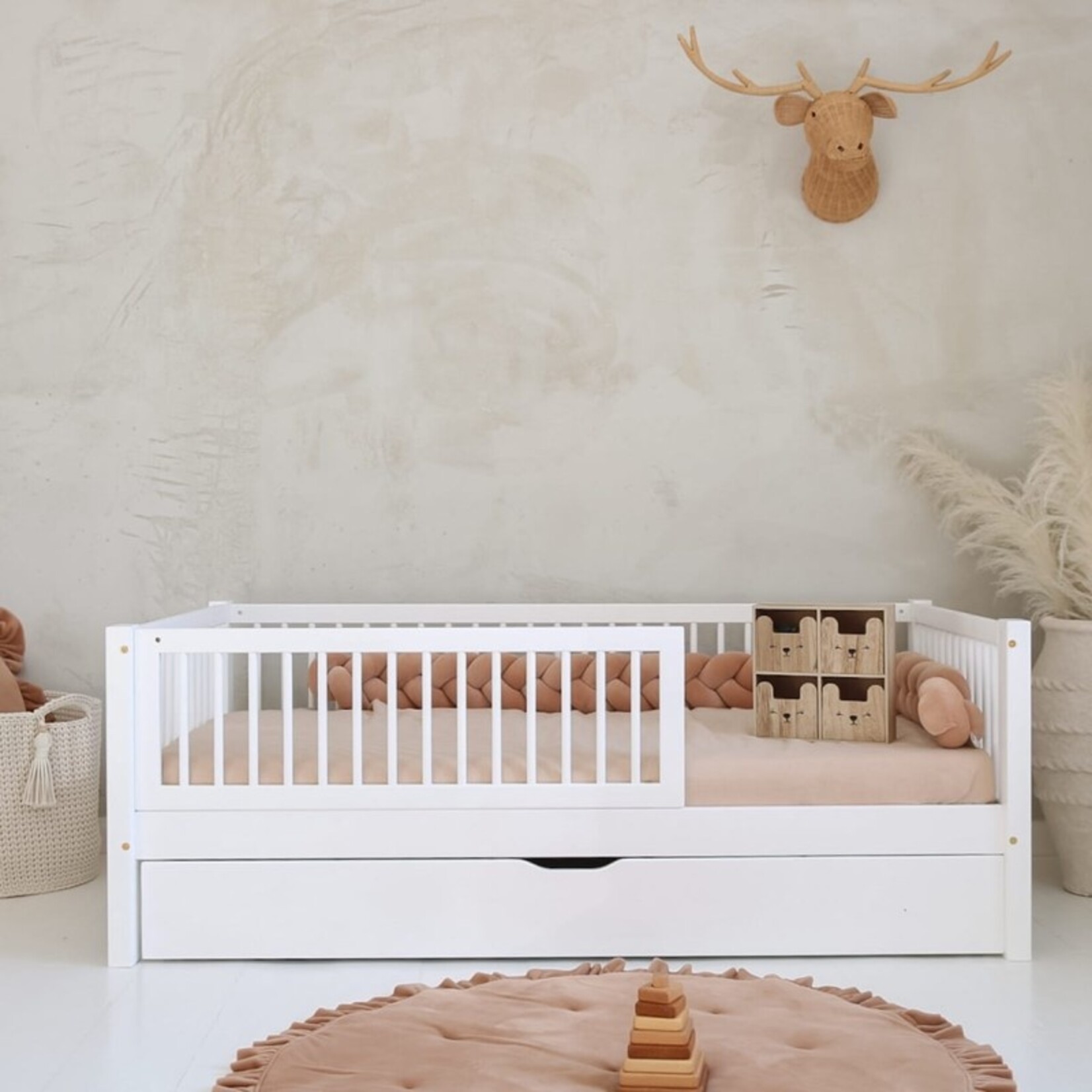 Luletto Houten bed Basic Alto- wit 190x90cm - met slaaplade