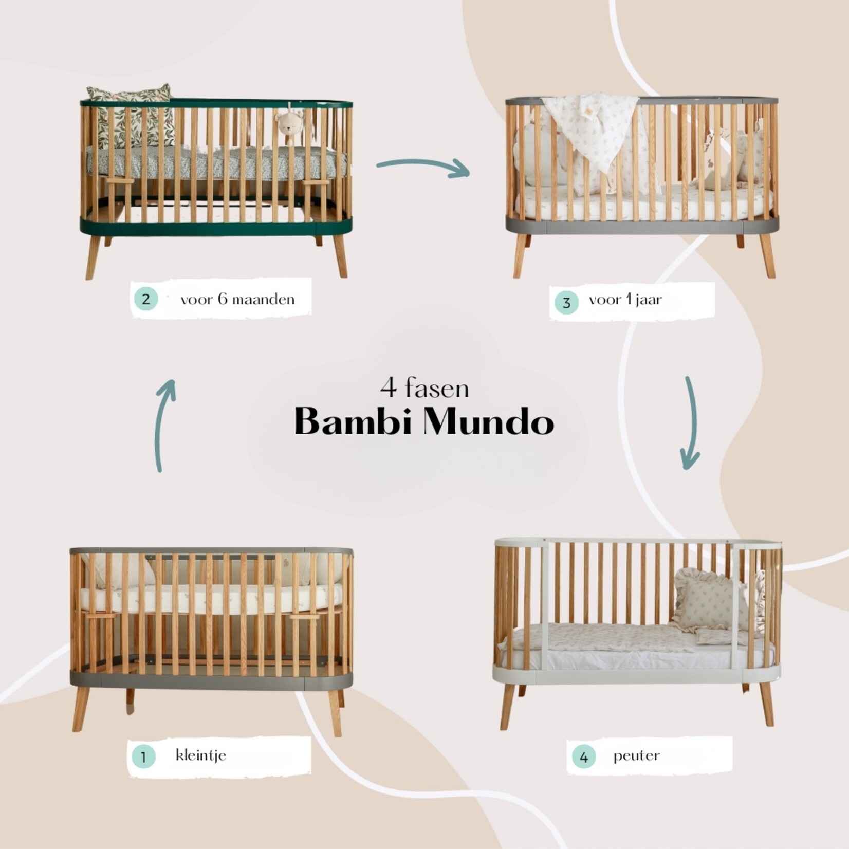 Luletto Bambi Mundo Babybed / sofa  - Emerald