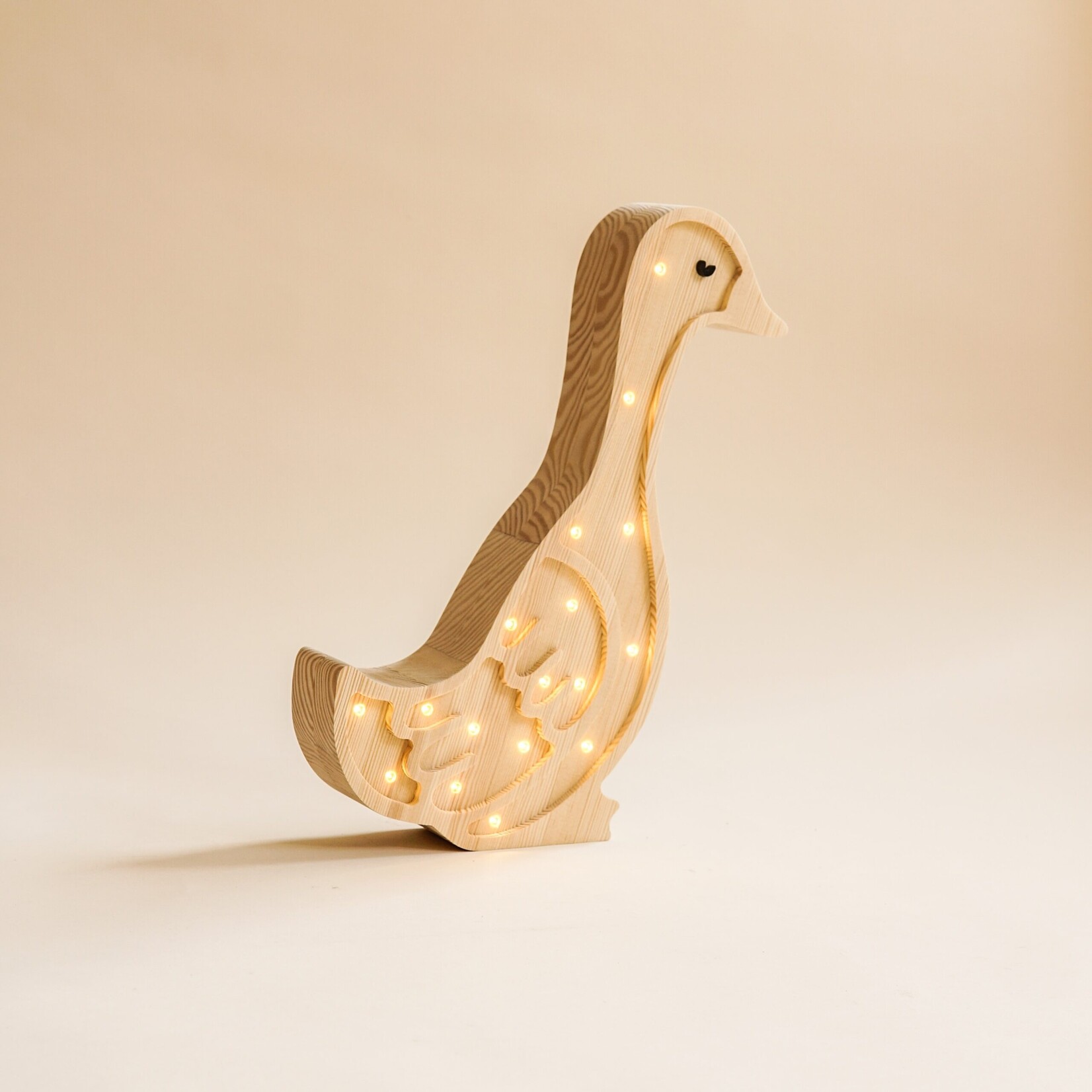 RoomGAGA Houten decoratieve lamp - Gans - Naturel hout