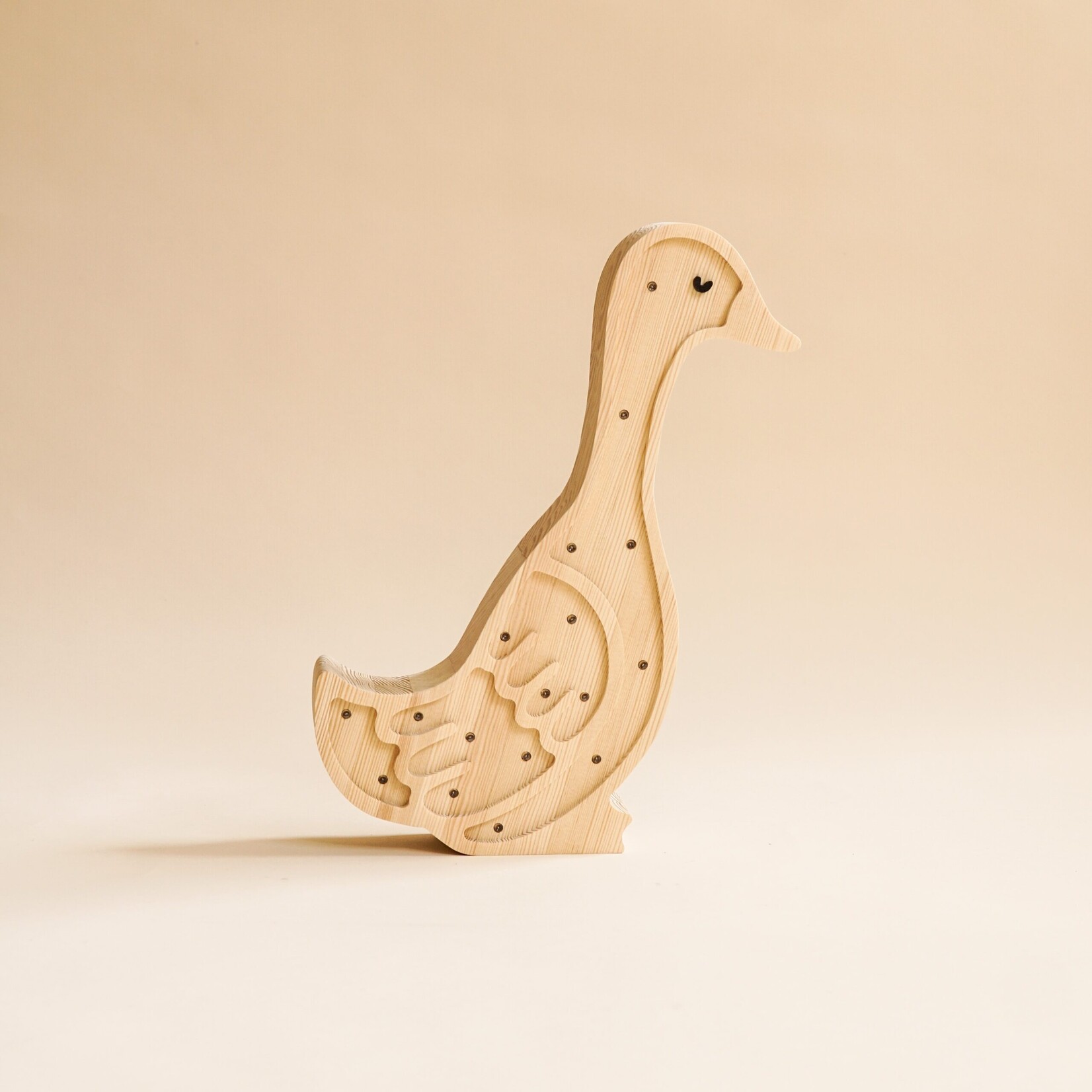 RoomGAGA Houten decoratieve lamp - Gans - Naturel hout