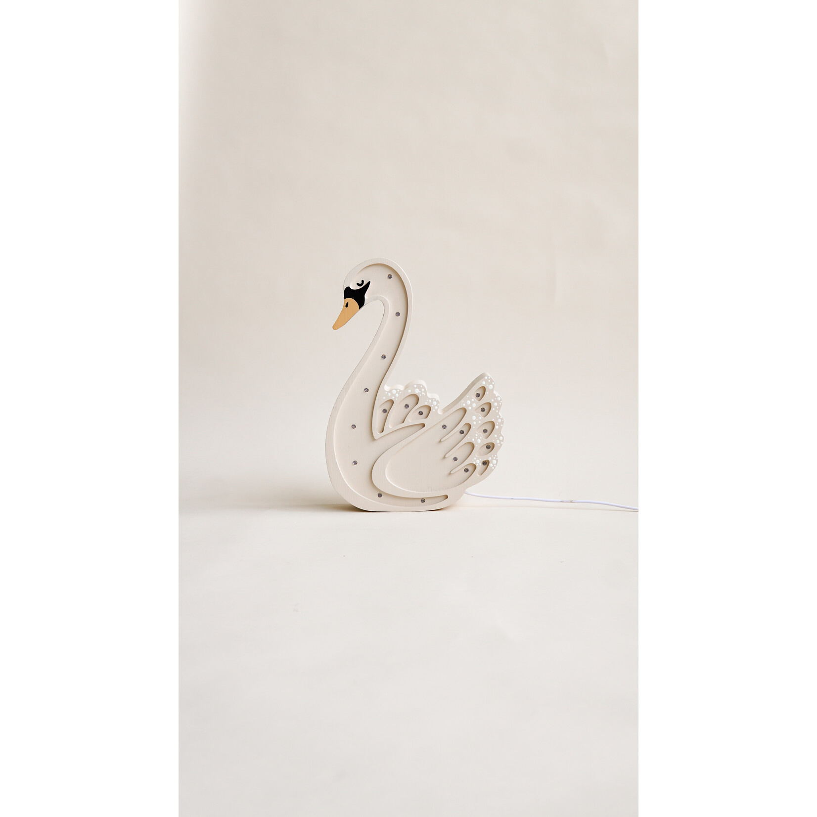 RoomGAGA Houten decoratieve lamp - Zwaan